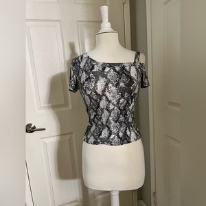Snake Print Unique Sleeve Top